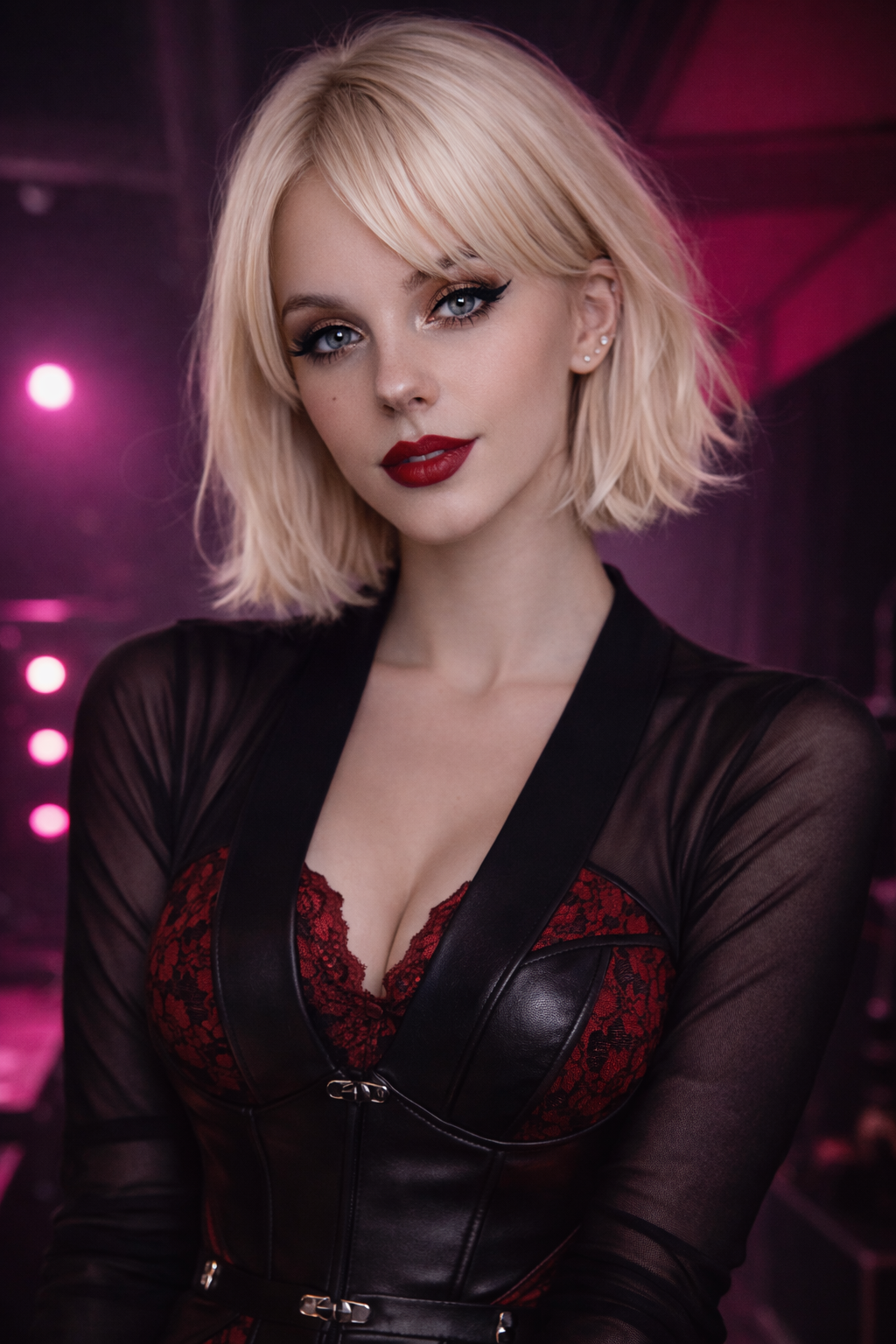 Lyra Reid portrait in red and black
