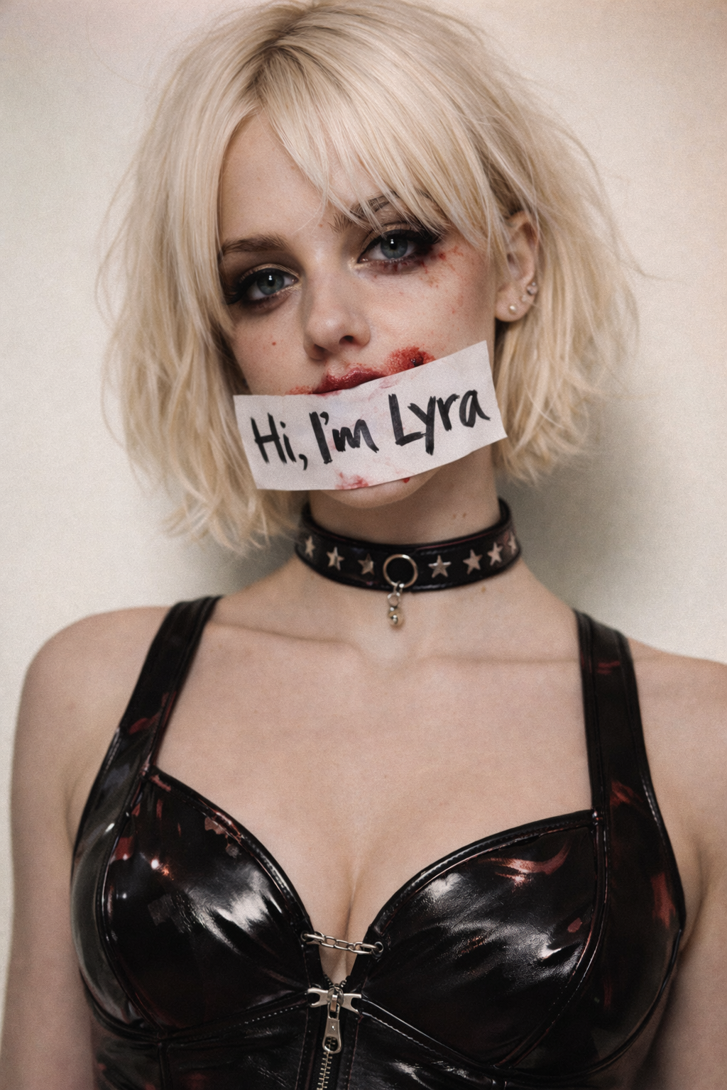 Lyra Reid with handwritten tape reading Hi, I'm Lyra